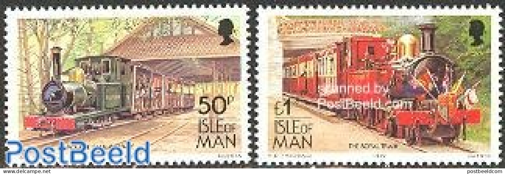 Isle Of Man 1992 Railways 2v (with Year 1992), Mint NH, Transport - Railways - Treni