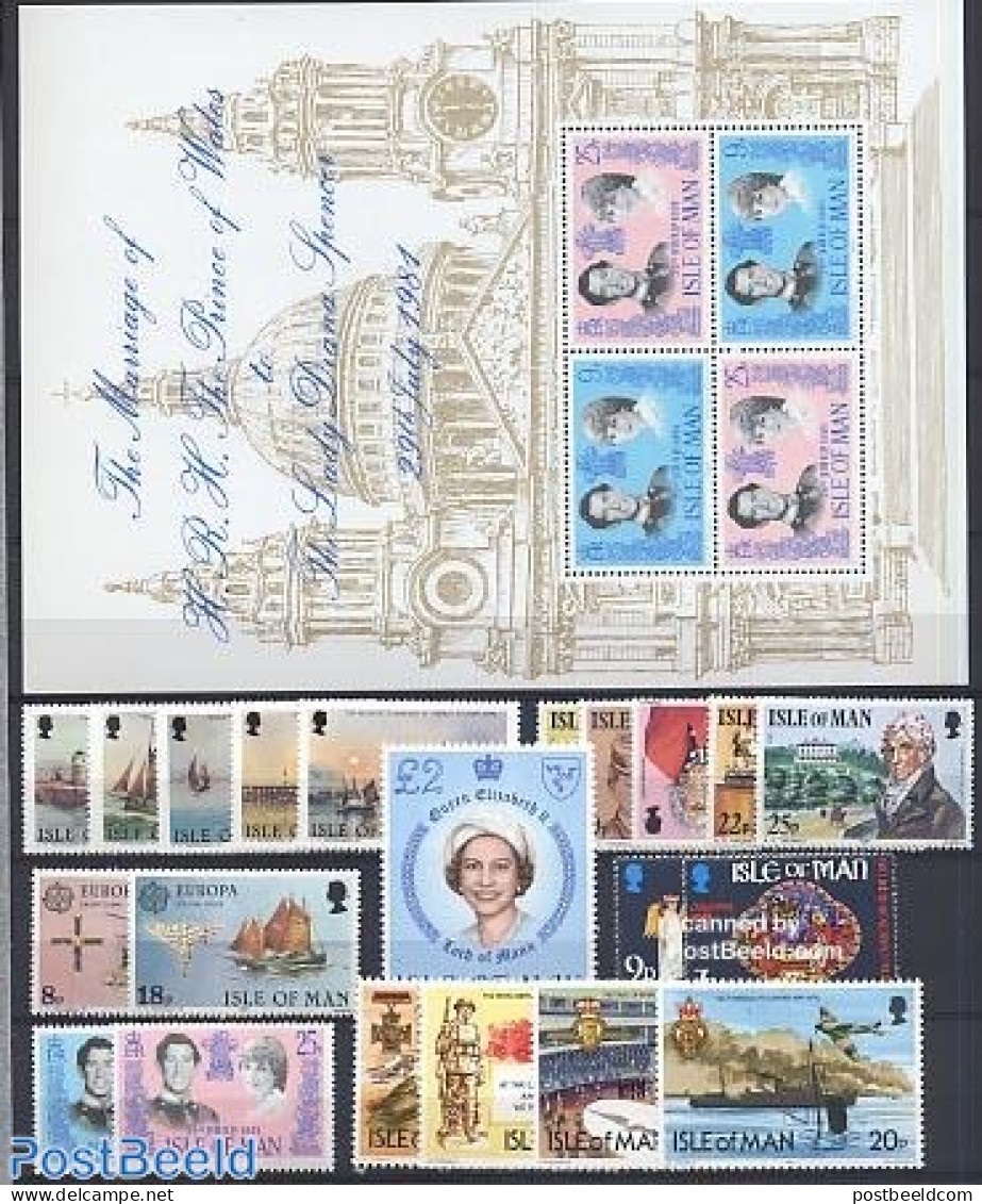 Isle Of Man 1981 Yearset 1981 (21v+1s/s), Mint NH, Various - Yearsets (by Country) - Ohne Zuordnung