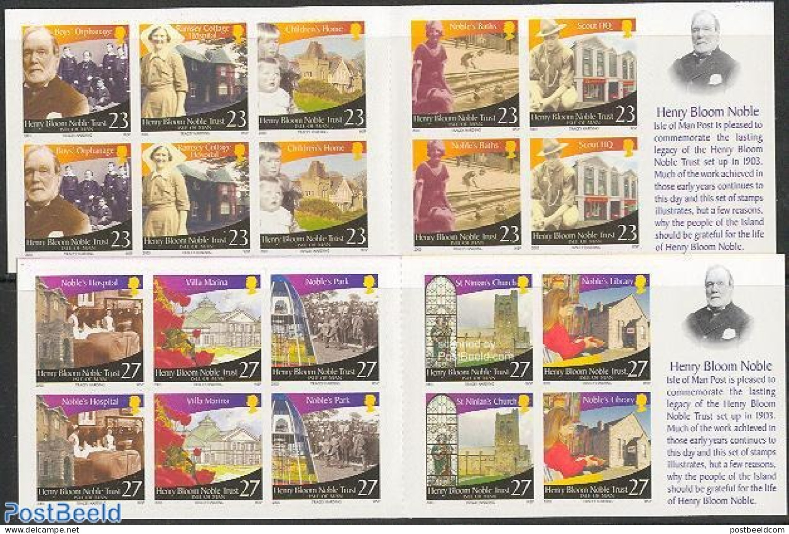 Isle Of Man 2003 Henry Bloom Noble Trust 2 Booklets, Mint NH, Religion - Sport - Churches, Temples, Mosques, Synagogue.. - Kerken En Kathedralen