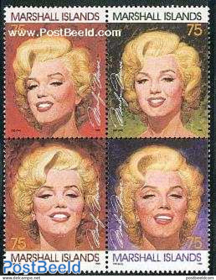 Marshall Islands 1995 Marilyn Monroe 4v [+], Mint NH, Performance Art - Marilyn Monroe - Movie Stars - Attori