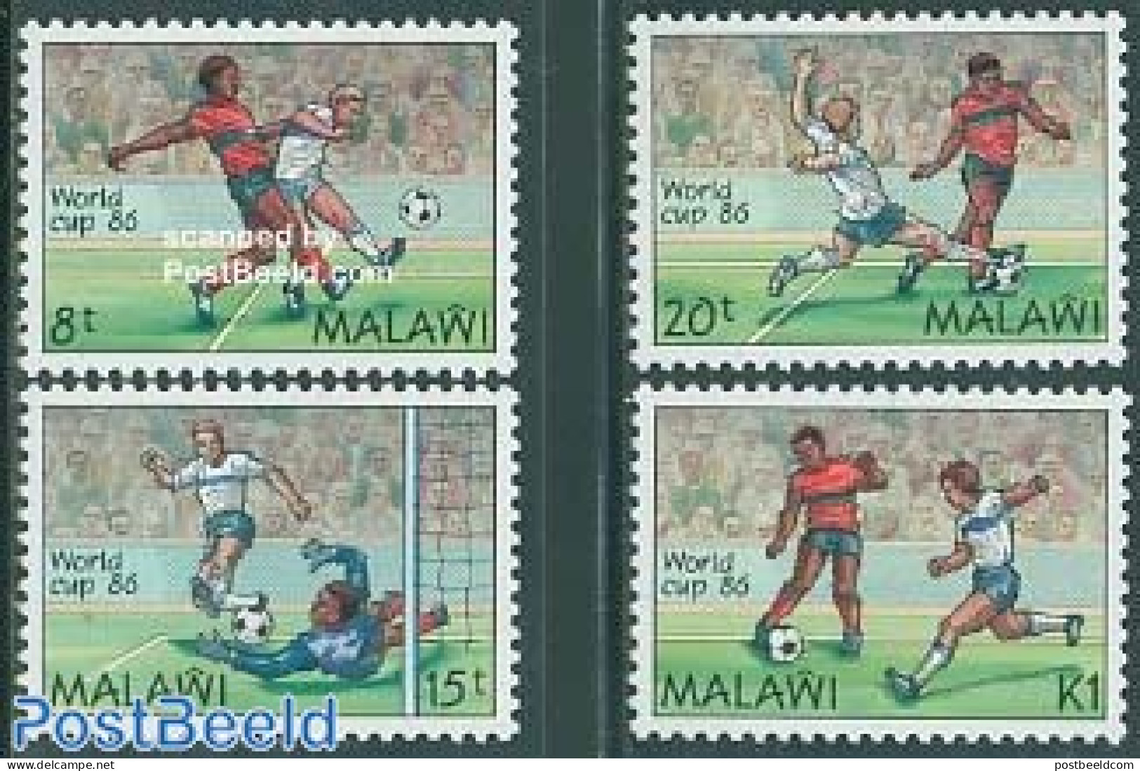 Malawi 1986 Football Games Mexico 4v, Mint NH, Sport - Football - Malawi (1964-...)