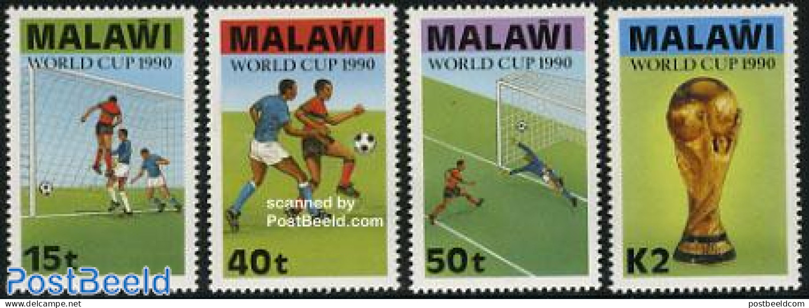 Malawi 1990 Football Games Italy 4v, Mint NH, Sport - Football - Malawi (1964-...)