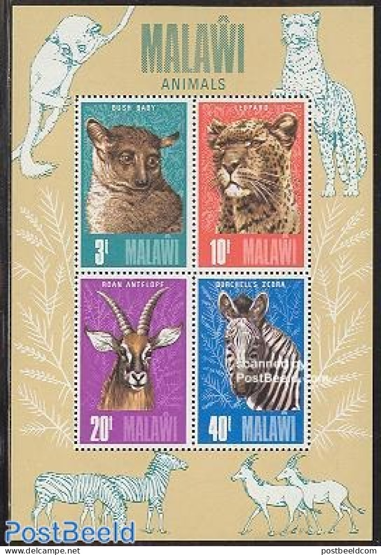 Malawi 1975 Animals S/s, Mint NH, Nature - Animals (others & Mixed) - Cat Family - Zebra - Malawi (1964-...)