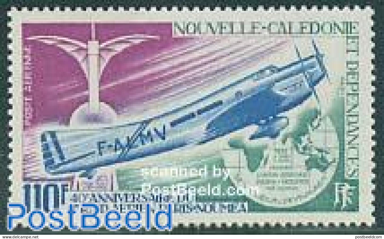 New Caledonia 1972 Paris-Noumea Flight 1v, Mint NH, Transport - Aircraft & Aviation - Neufs