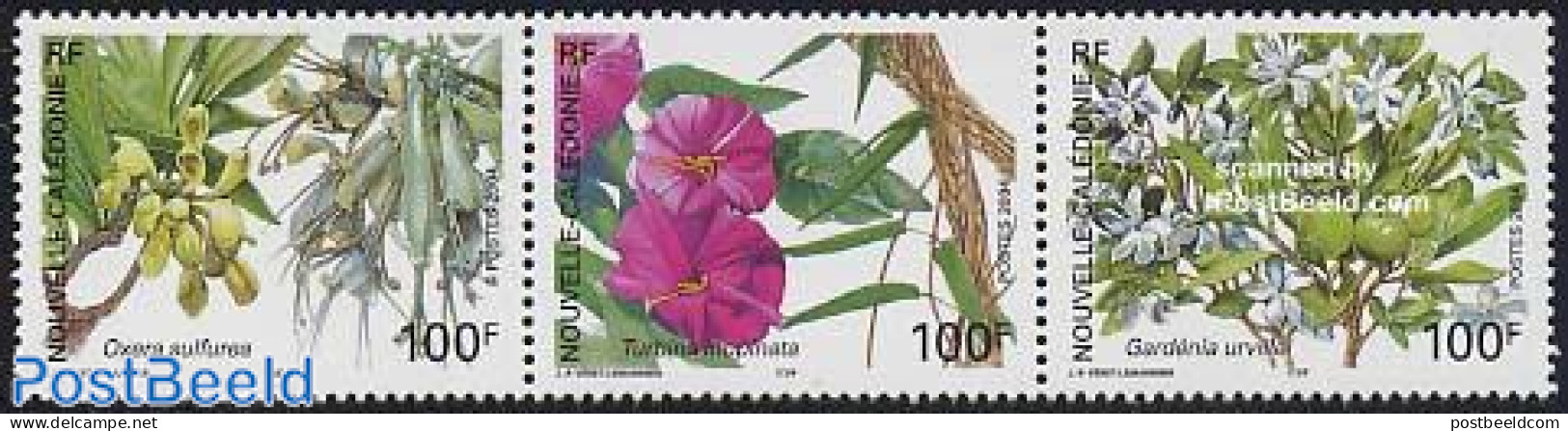 New Caledonia 2004 Flowers 3v [::], Mint NH, Nature - Flowers & Plants - Nuevos
