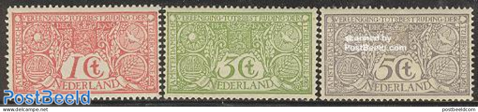 Netherlands 1906 Anti Tuberculosis 3v, Mint NH, Health - History - Nature - Anti Tuberculosis - Health - Coat Of Arms .. - Ungebraucht