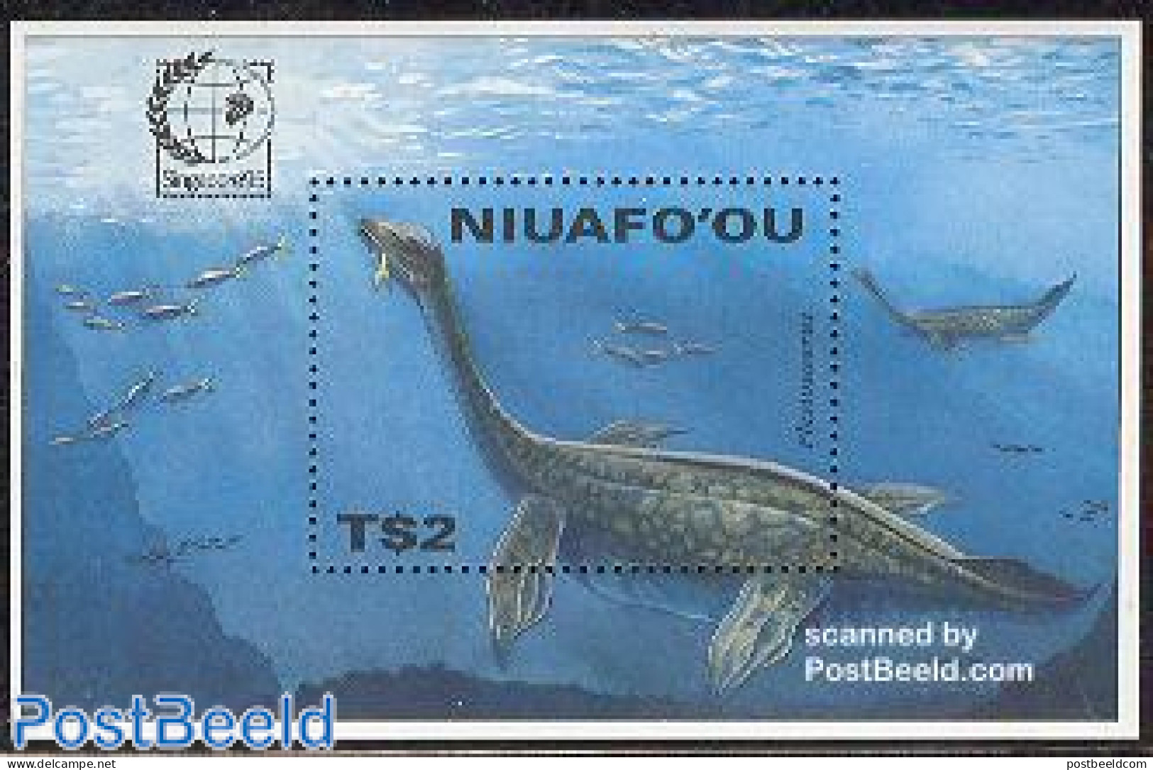 Niuafo'ou 1995 Singapore 95 S/s, Mint NH, Nature - Prehistoric Animals - Philately - Vor- U. Frühgeschichte