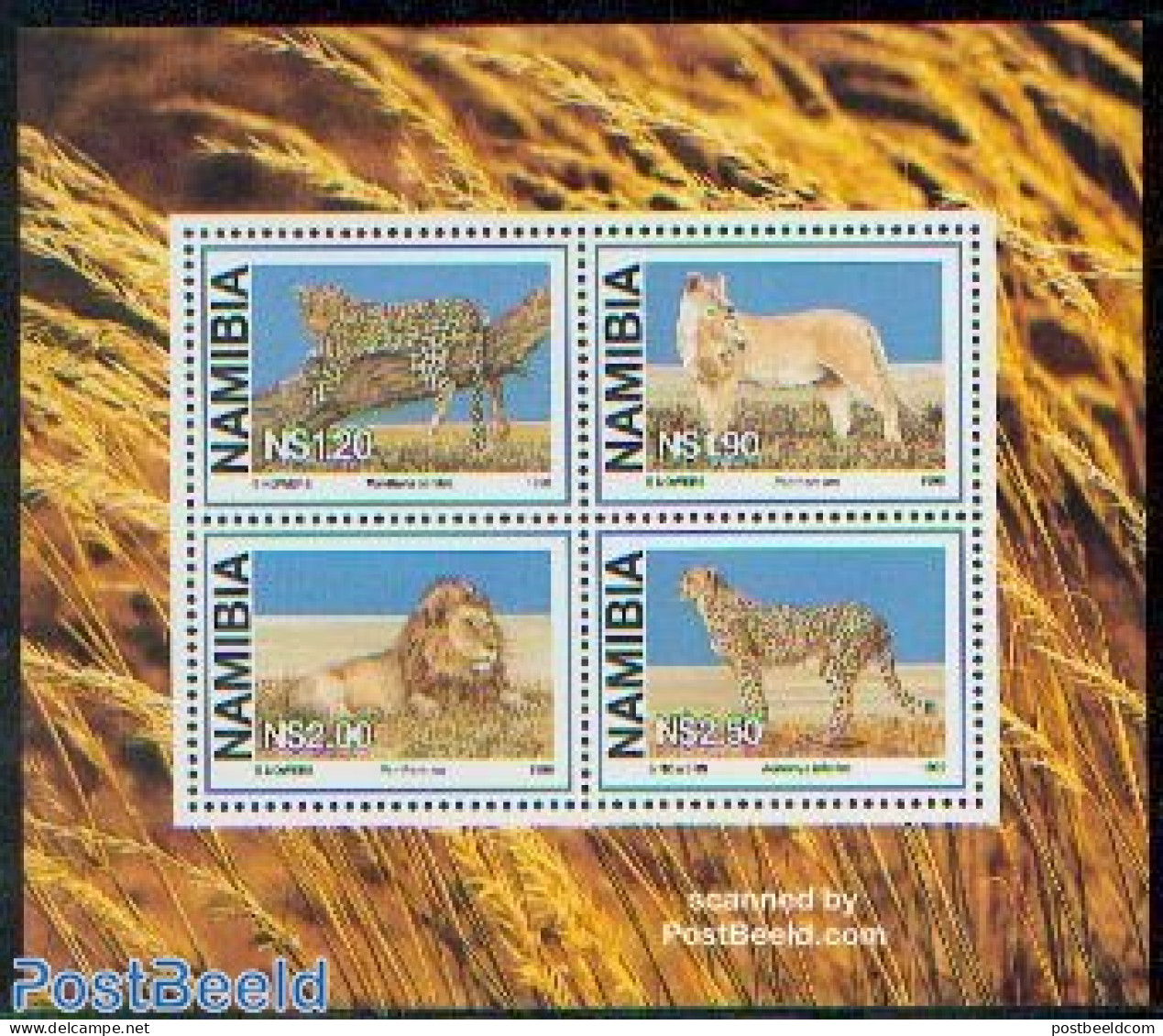 Namibia 1998 Big Cats S/s, Mint NH, Nature - Animals (others & Mixed) - Cat Family - Namibia (1990- ...)