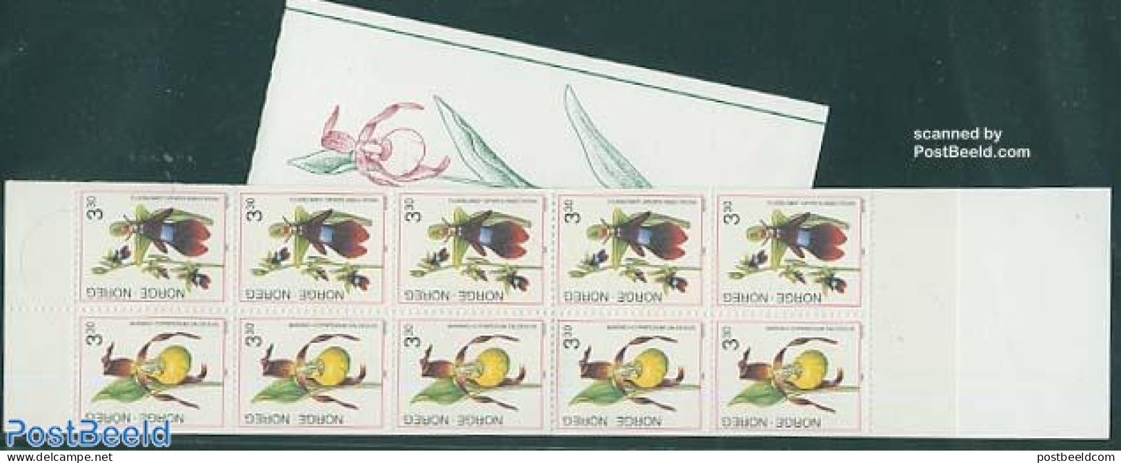 Norway 1992 Orchids Booklet, Mint NH, Nature - Flowers & Plants - Orchids - Stamp Booklets - Neufs