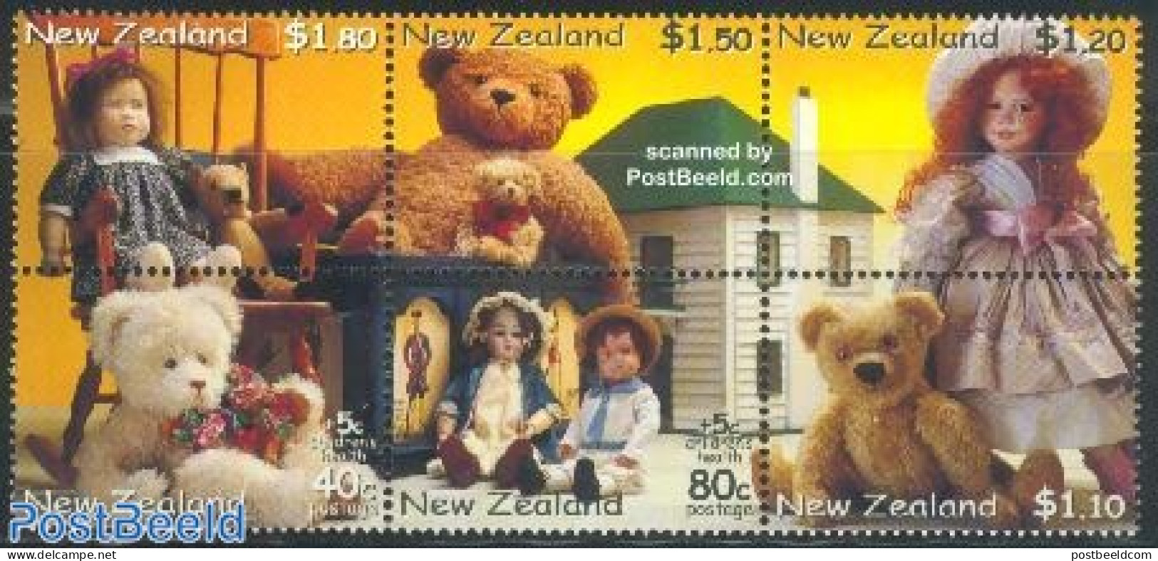 New Zealand 2000 Health 6v [++], Mint NH, Nature - Various - Bears - Teddy Bears - Toys & Children's Games - Neufs