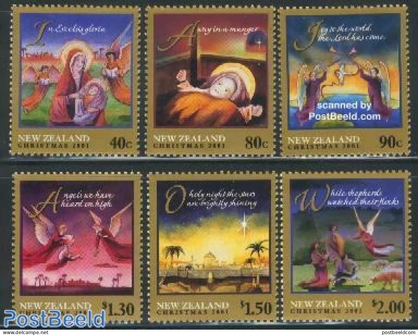 New Zealand 2001 Christmas 6v, Mint NH, Religion - Angels - Christmas - Neufs