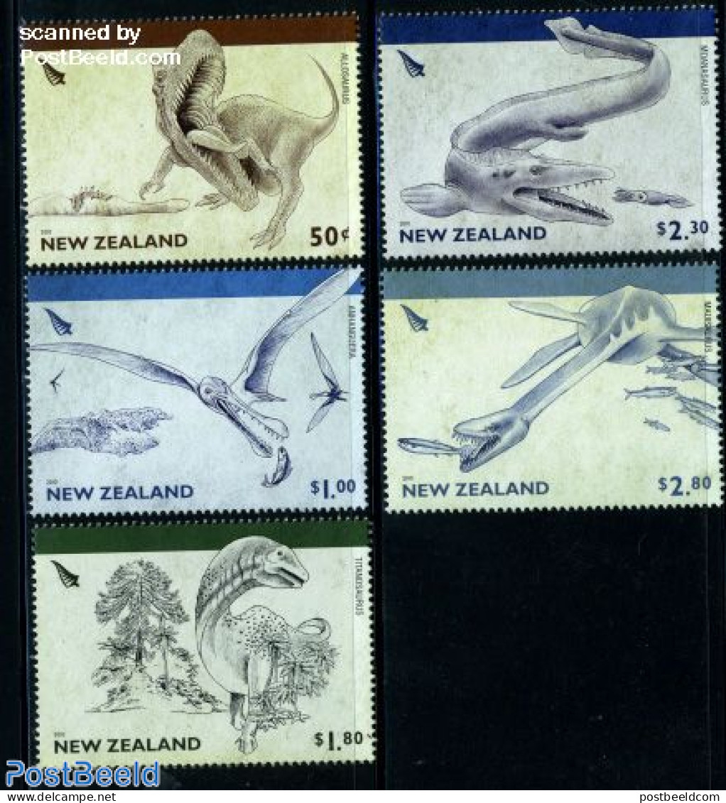 New Zealand 2010 Ancient Reptiles 5v, Mint NH, Nature - Prehistoric Animals - Neufs