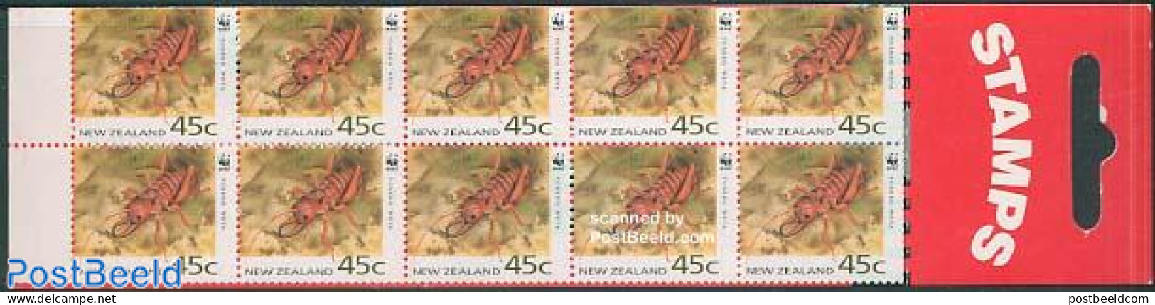 New Zealand 1993 WWF Booklet, Mint NH, Nature - Shells & Crustaceans - World Wildlife Fund (WWF) - Stamp Booklets - Cr.. - Ungebraucht