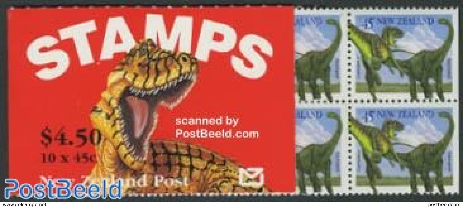 New Zealand 1993 Preh. Animals Booklet, Mint NH, Nature - Prehistoric Animals - Stamp Booklets - Neufs