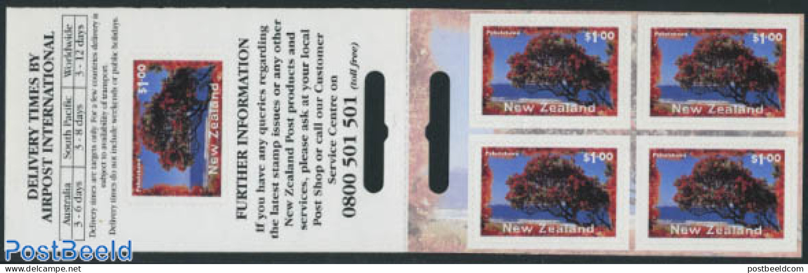 New Zealand 1996 Trees Booklet S-a, Mint NH, Nature - Trees & Forests - Stamp Booklets - Nuevos