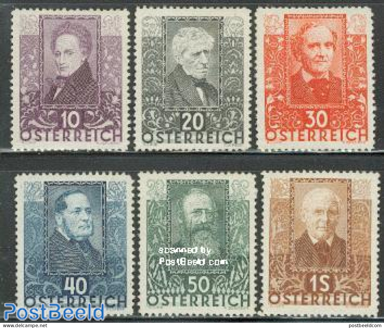 Austria 1931 Poets 6v, Unused (hinged), Art - Authors - Unused Stamps