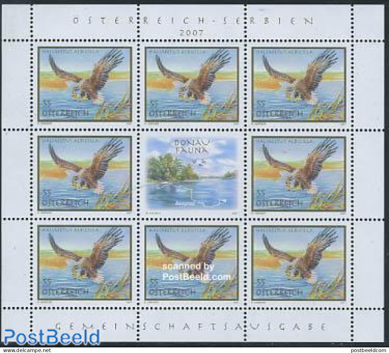Austria 2007 Eagle M/s, Joint Issue Serbia, Mint NH, Nature - Various - Birds - Birds Of Prey - Joint Issues - Ungebraucht