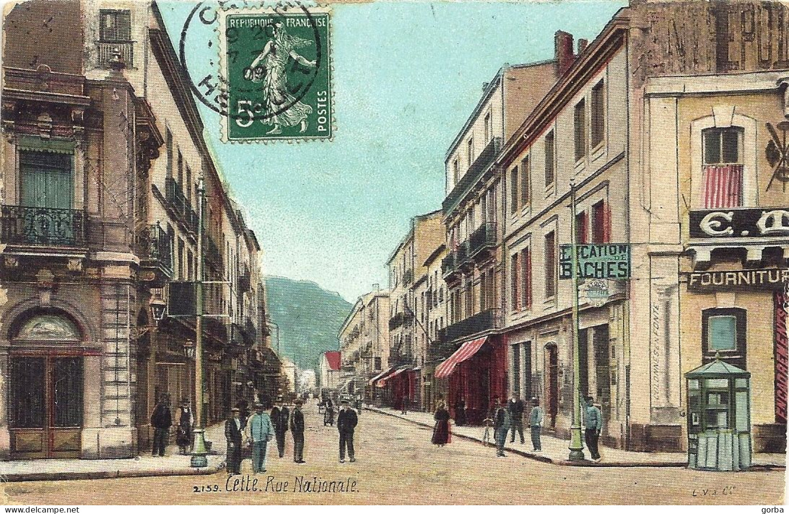 *CPA - 34 - CETTE - (SETE) - Rue Nationale - Colorisée - Aqua Photo - Sete (Cette)