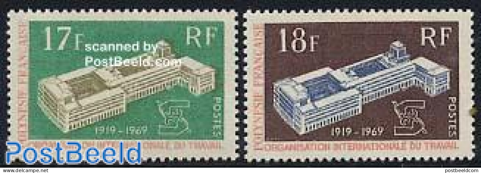 French Polynesia 1969 50 Years I.L.O. 2v, Mint NH, History - I.l.o. - Unused Stamps