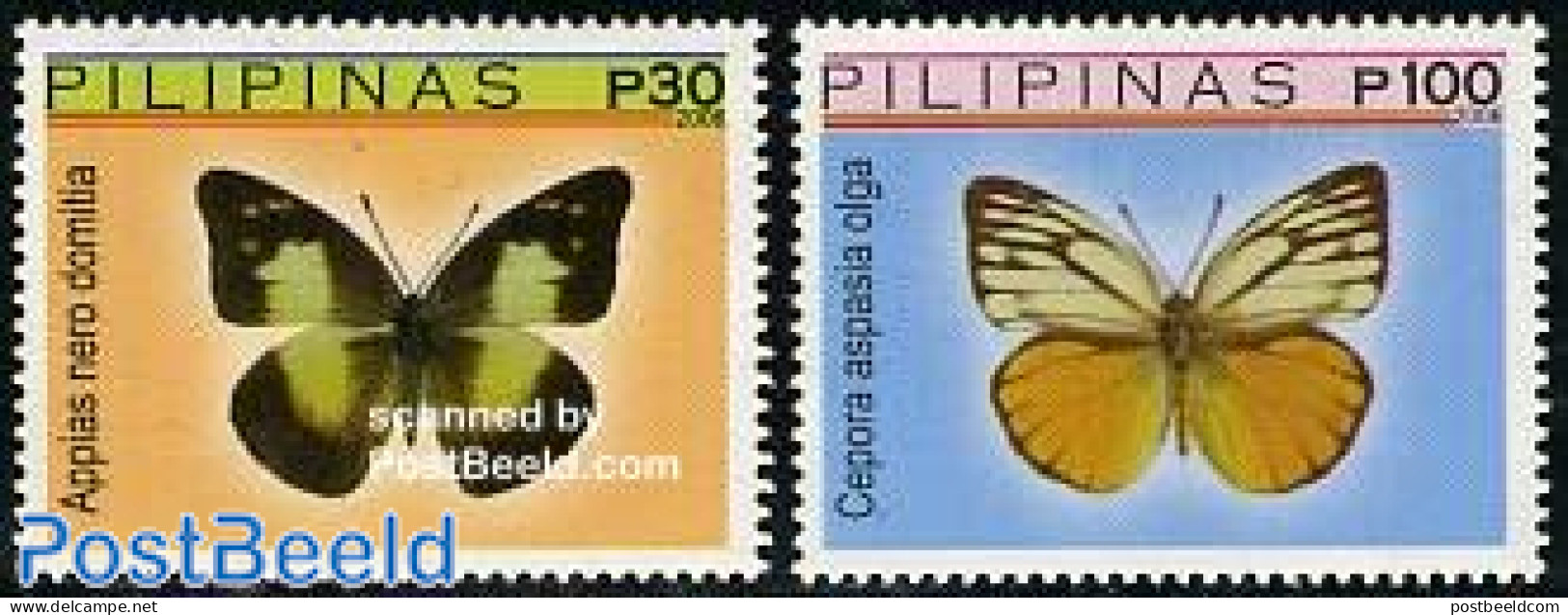 Philippines 2006 Butterflies 2v, Mint NH, Nature - Butterflies - Filipinas