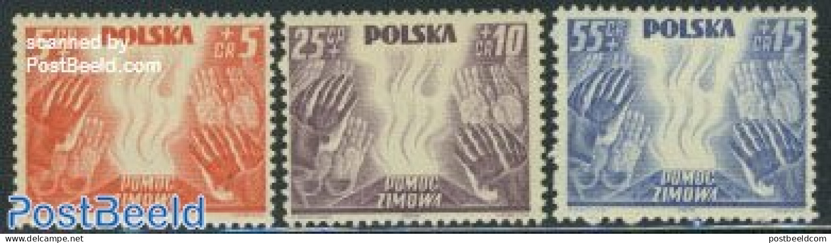 Poland 1938 Winter Aid 3v, Unused (hinged) - Unused Stamps