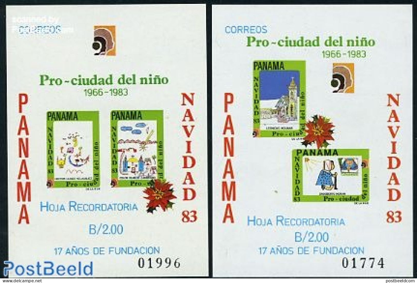 Panama 1983 Welfare, Childrens City 2 S/s, Mint NH, Art - Children Drawings - Panama
