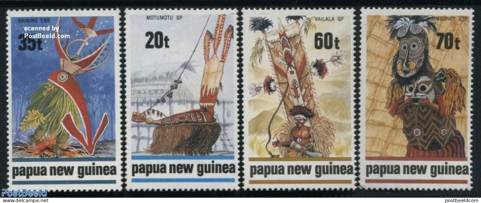 Papua New Guinea 1989 Dance Masks 4v, Mint NH, Various - Folklore - Papua New Guinea