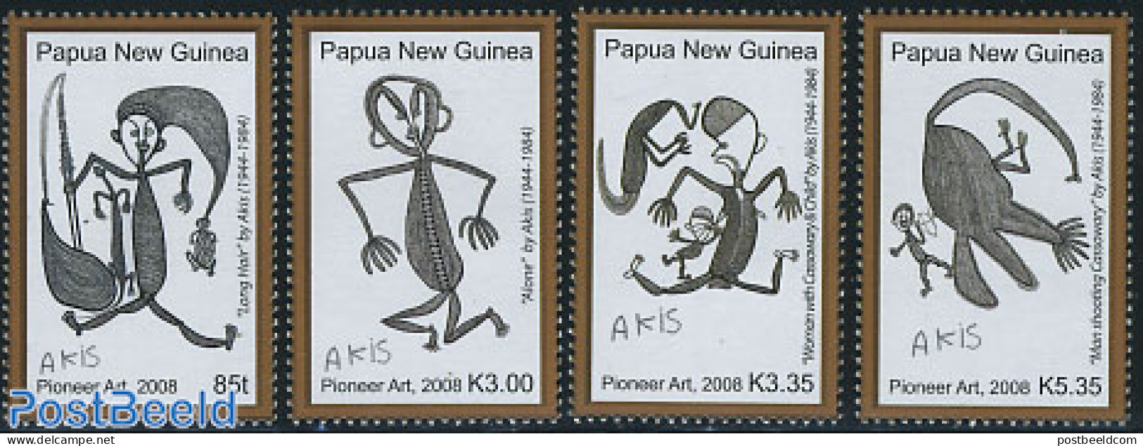 Papua New Guinea 2008 Pioneer Art 4v, Mint NH, Art - Modern Art (1850-present) - Paintings - Papouasie-Nouvelle-Guinée