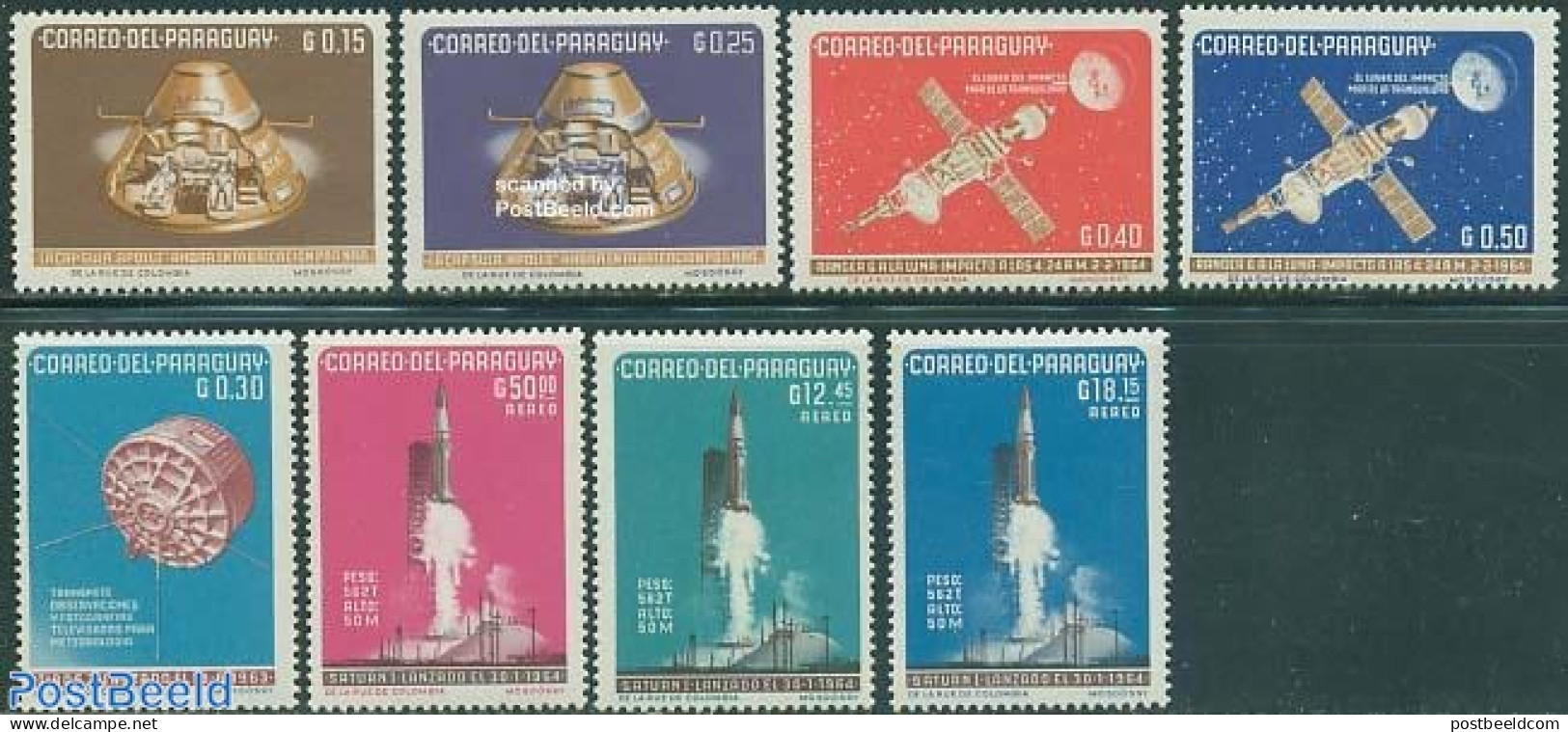 Paraguay 1964 Space Flights 8v, Mint NH, Transport - Space Exploration - Paraguay