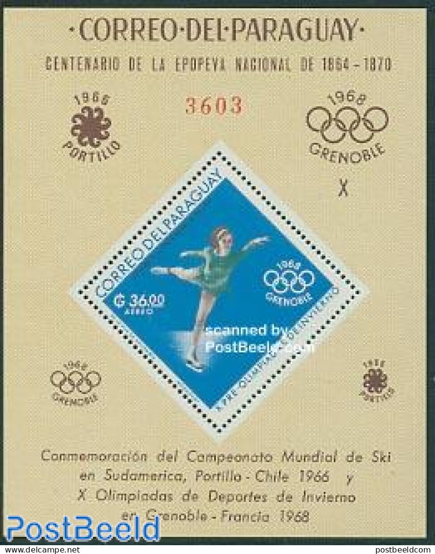 Paraguay 1966 Olympic Winter Games S/s, Mint NH, Sport - Olympic Winter Games - Paraguay