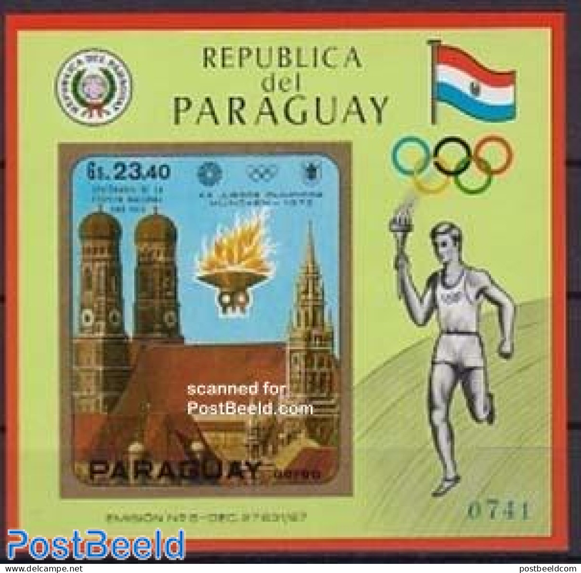 Paraguay 1970 Olympic Games Munich S/s Imperforated, Church, Mint NH, Religion - Sport - Churches, Temples, Mosques, S.. - Kirchen U. Kathedralen
