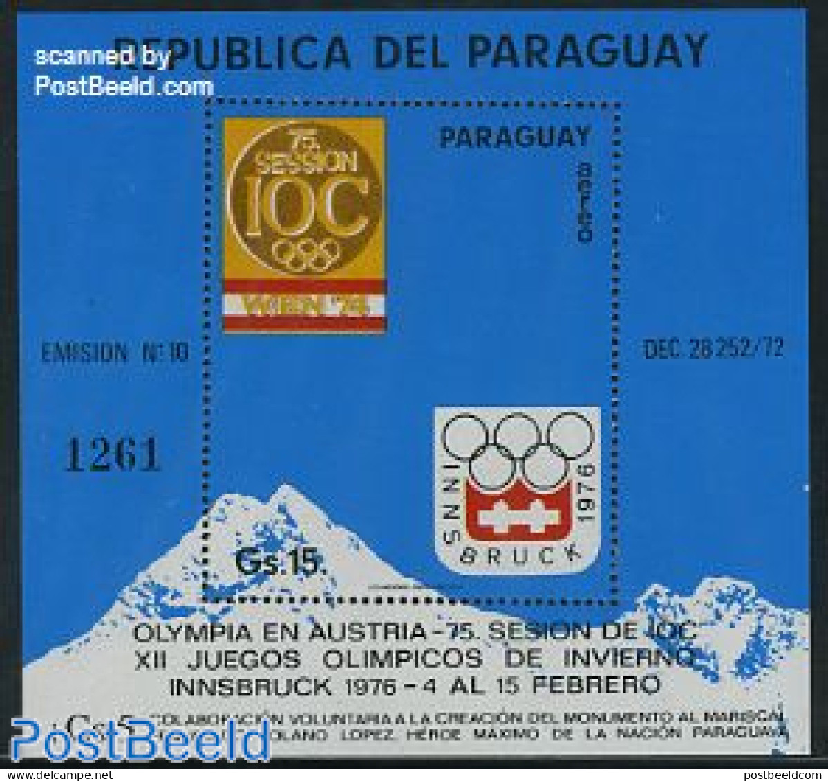 Paraguay 1974 IOC/Innsbruck 76 S/s, Mint NH, Sport - Olympic Winter Games - Paraguay