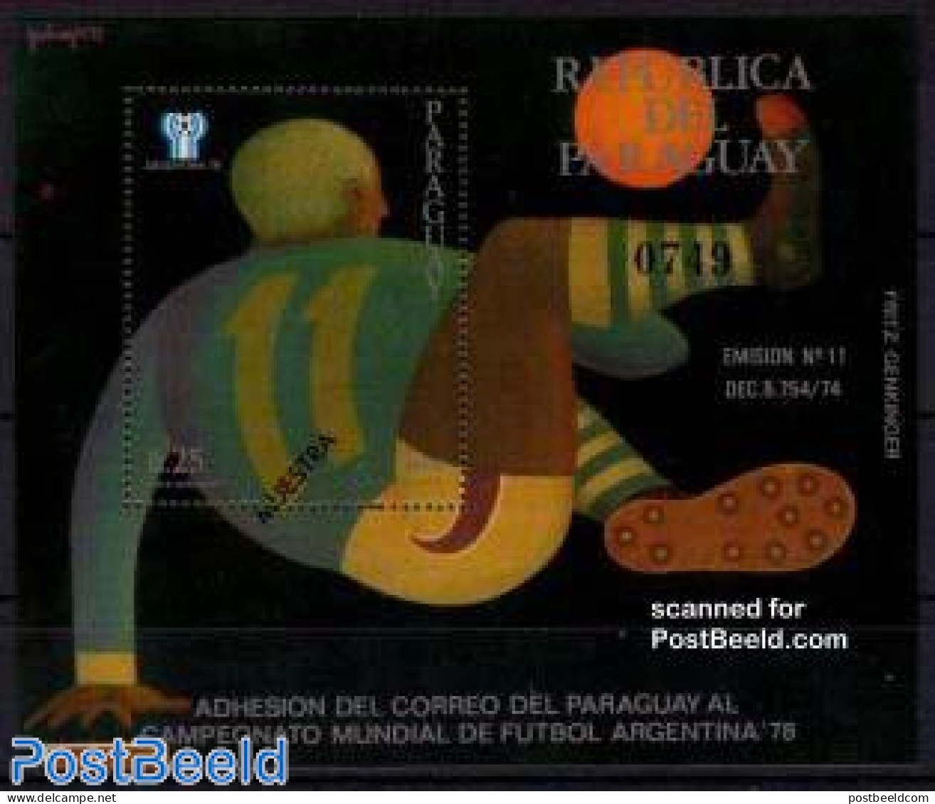 Paraguay 1977 World Cup Football, Poster S/s, Mint NH, Sport - Football - Paraguay