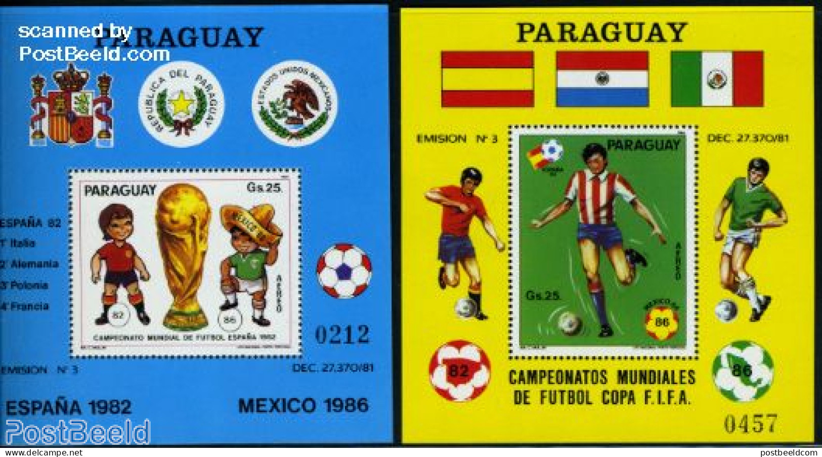 Paraguay 1984 World Cup Football 2 S/s, Mint NH, Sport - Football - Paraguay