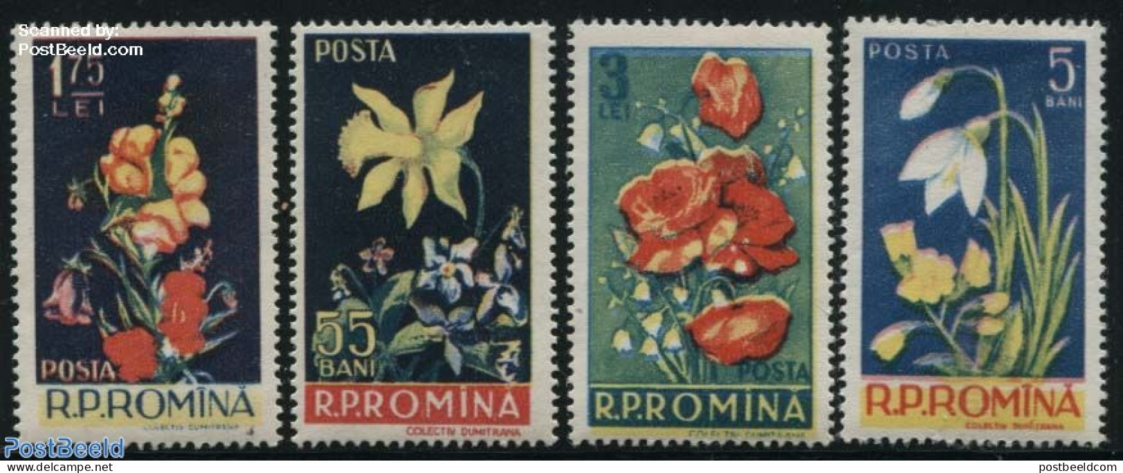 Romania 1956 Flowers 4v, Mint NH, Nature - Flowers & Plants - Nuevos