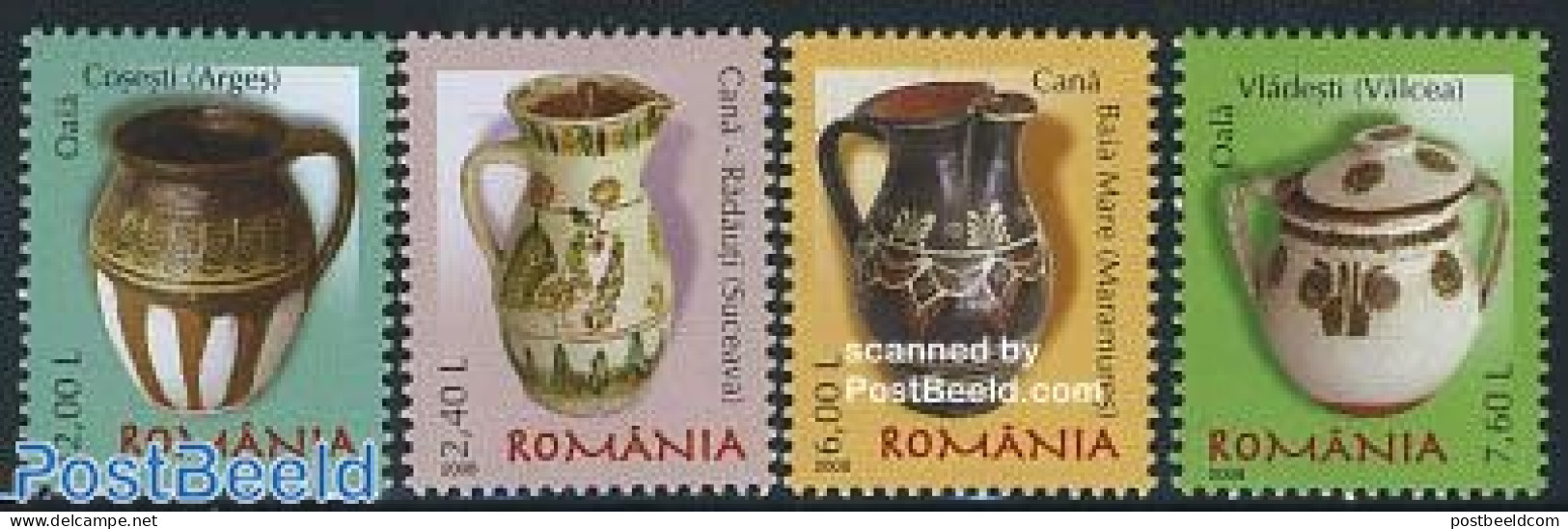 Romania 2008 Definitives, Ceramics 4v (2.00,2.40,6.00,7.60), Mint NH, Art - Art & Antique Objects - Ceramics - Neufs