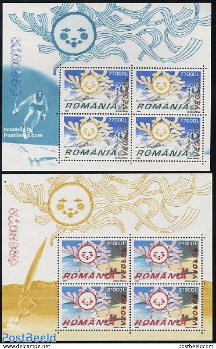 Romania 2004 Europa 2 M/ss, Mint NH, History - Various - Europa (cept) - Tourism - Nuovi