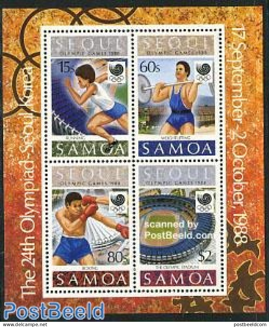 Samoa 1988 Olympic Games Seoul S/s, Mint NH, Sport - Boxing - Olympic Games - Weightlifting - Boxe