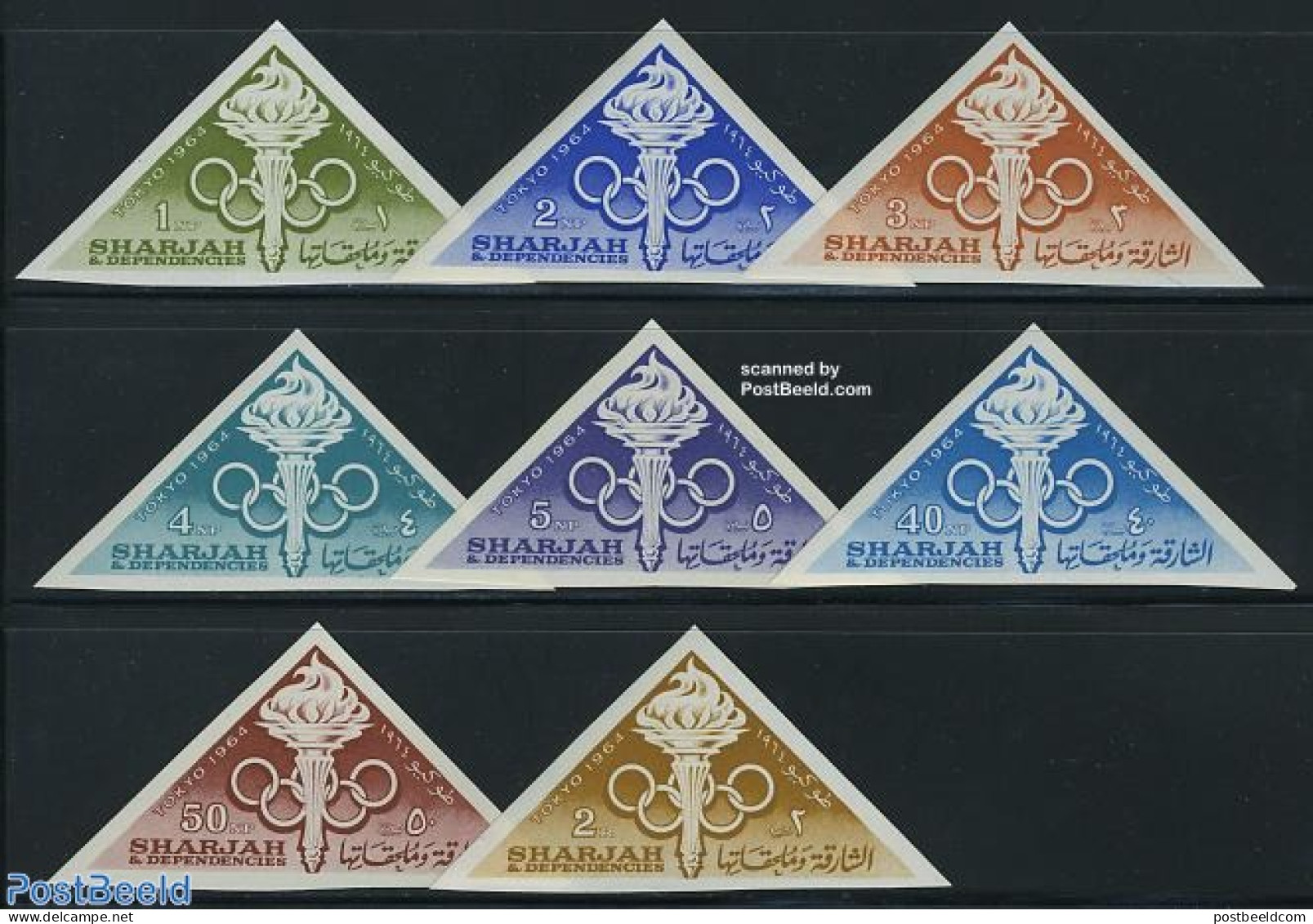 Sharjah 1964 Olympic Games 8v Imperforated, Mint NH, Sport - Olympic Games - Schardscha