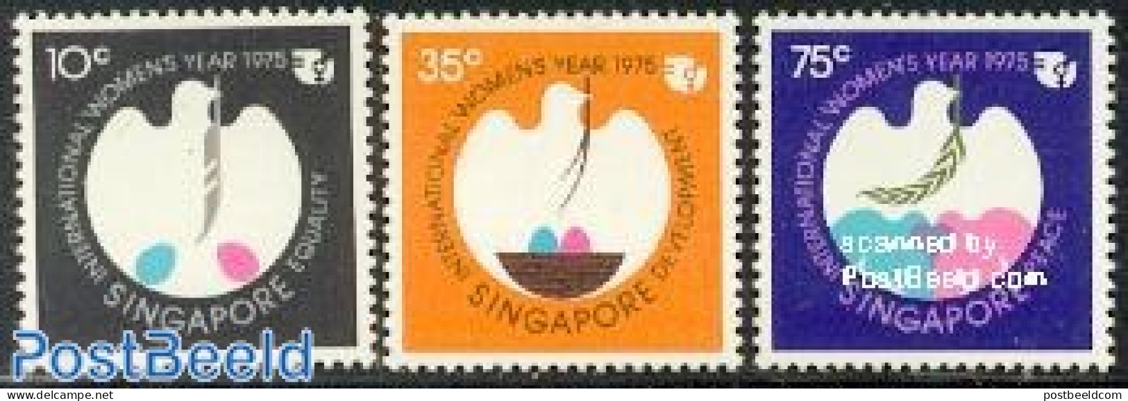 Singapore 1975 International Womens Year 3v, Mint NH, History - Various - Women - Int. Women's Year 1975 - Unclassified