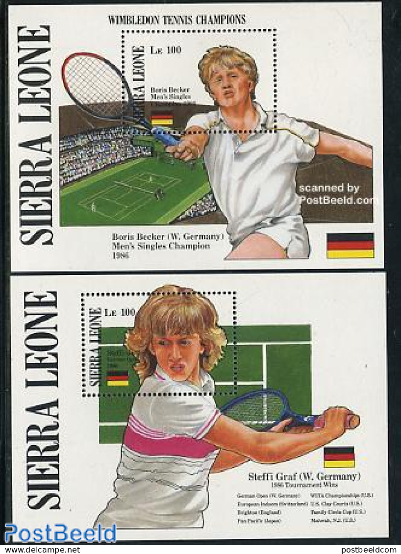Sierra Leone 1987 Wimbledon 2 S/s, Mint NH, Sport - Sport (other And Mixed) - Tennis - Tennis