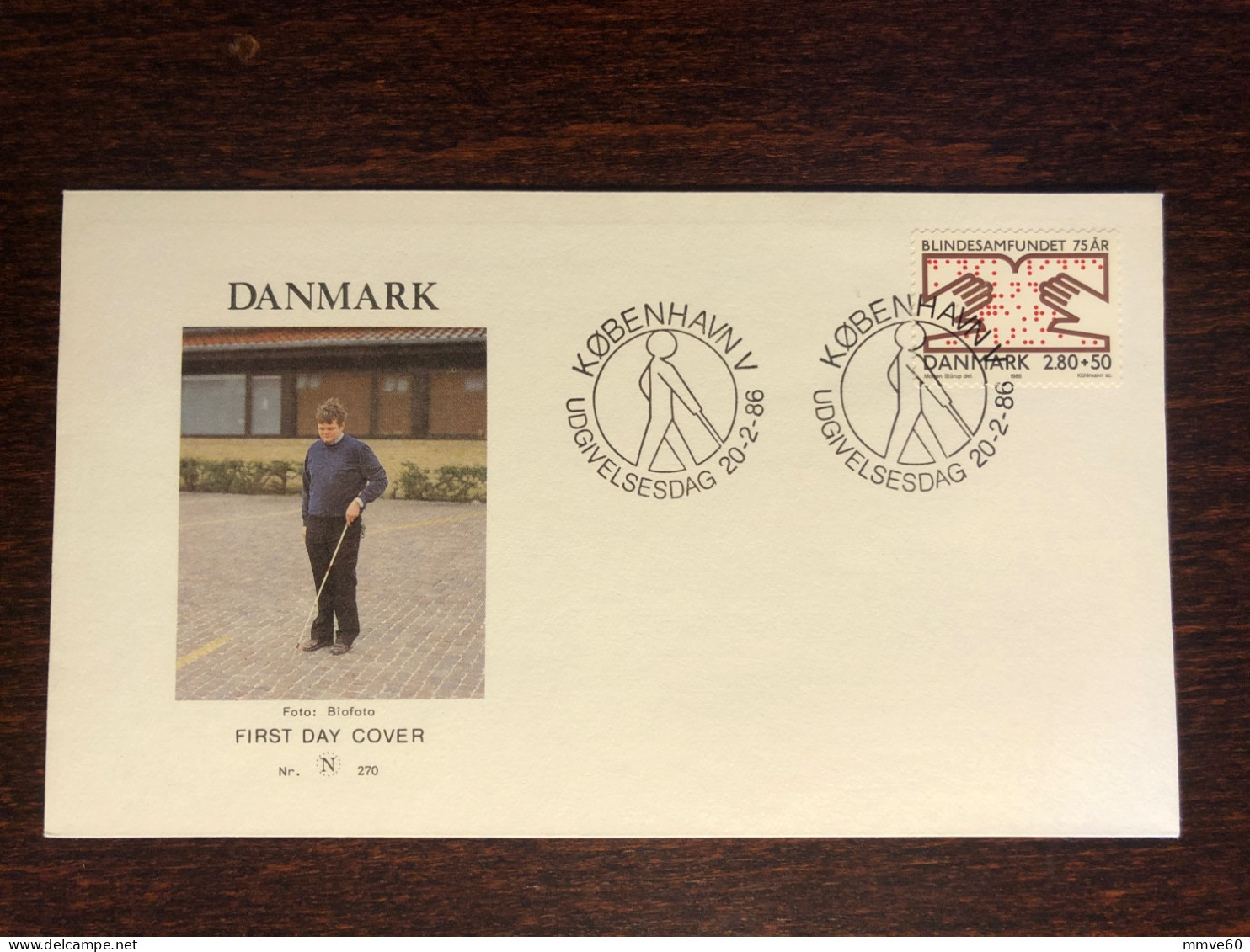 DENMARK FDC COVER 1986 YEAR BLIND BLINDNESS BRAILLE HEALTH MEDICINE STAMPS - FDC