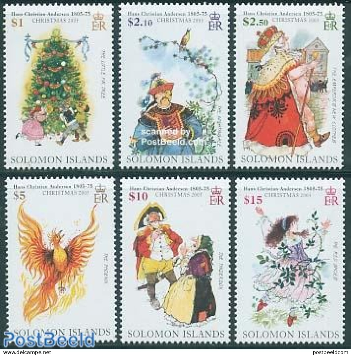 Solomon Islands 2005 Christmas, Andersen 6v, Mint NH, Nature - Religion - Birds - Christmas - Art - Fairytales - Noël