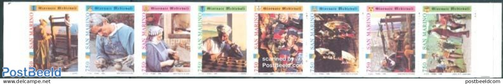 San Marino 1996 Medieval Age 8v In Booklet, Mint NH, History - Performance Art - History - Music - Stamp Booklets - Unused Stamps