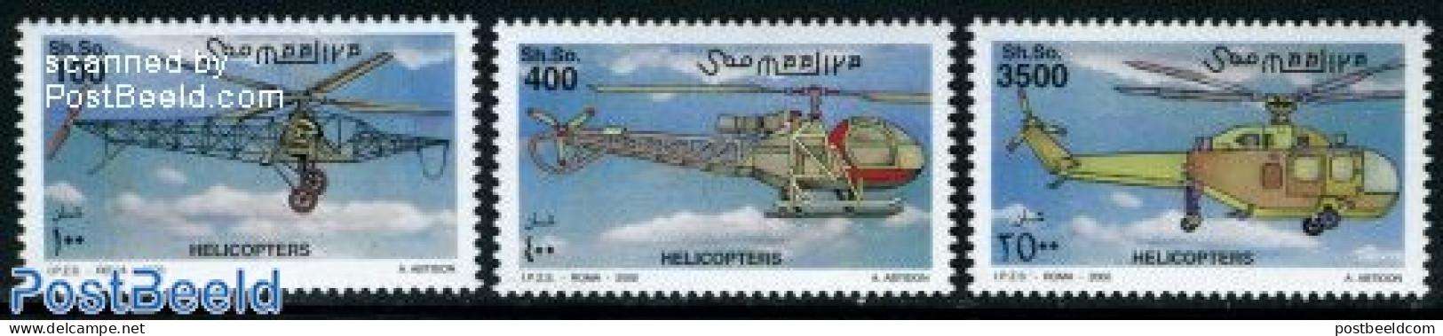 Somalia 2000 Helicopters 3v, Mint NH, Transport - Helicopters - Helikopters