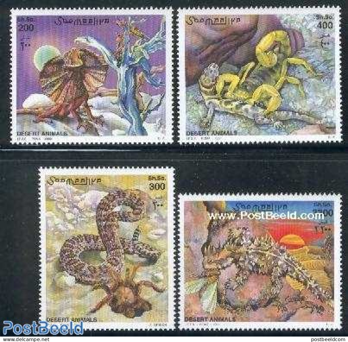 Somalia 2000 Desert Animals 4v, Mint NH, Nature - Animals (others & Mixed) - Reptiles - Somalie (1960-...)