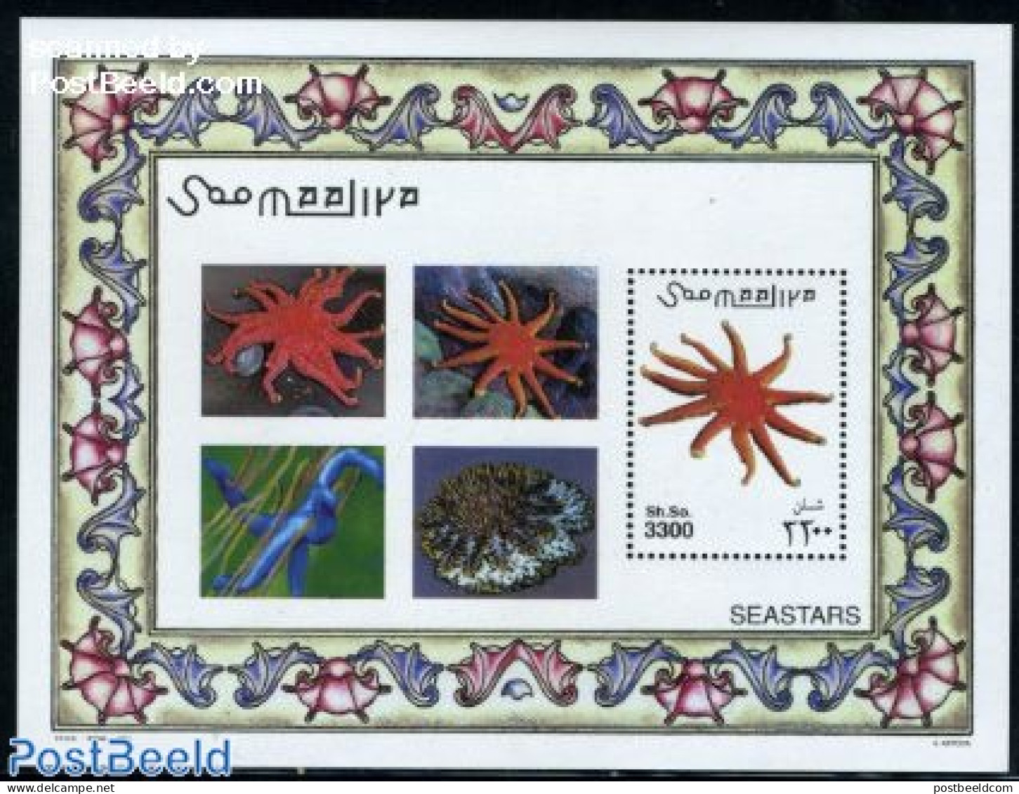 Somalia 2001 Starfish S/s, Mint NH, Nature - Somalia (1960-...)