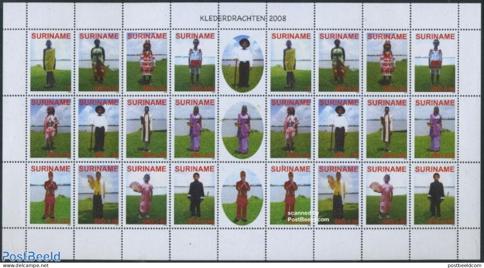 Suriname, Republic 2008 Costumes M/s (with 2 Sets), Mint NH, Various - Costumes - Bridges And Tunnels - Kostüme