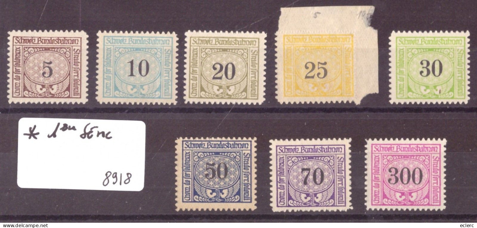 TIMBRES DE CHEMIN DE FER 1ère SERIE ,  NEUFS ** SANS CHARNIERE - Bahnwesen