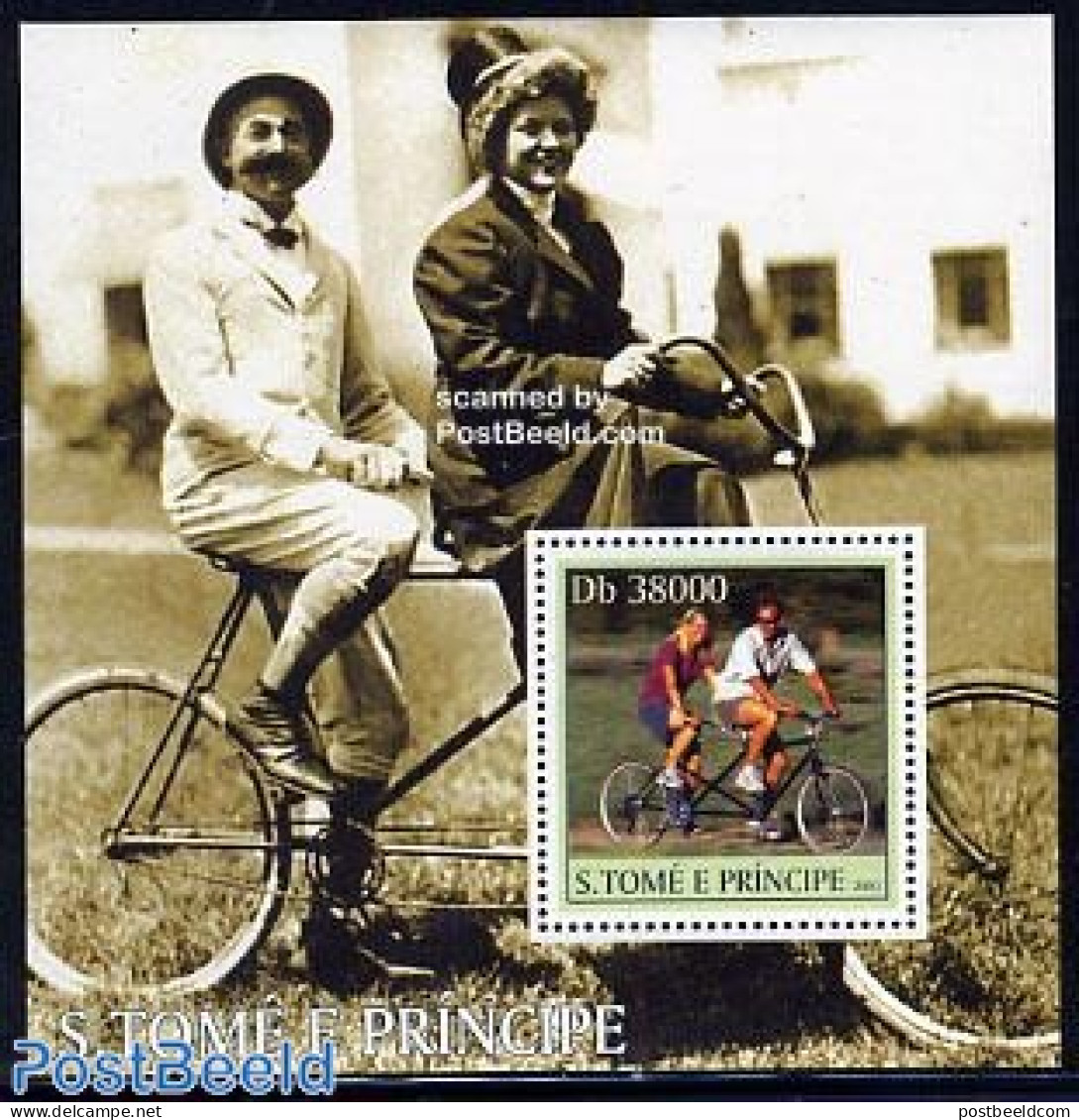 Sao Tome/Principe 2003 Tandem Cycle S/s, Mint NH, Sport - Cycling - Cyclisme